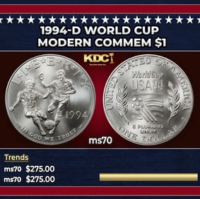 1994-d World Cup Modern Commem Dollar $1 ms70 SEGS