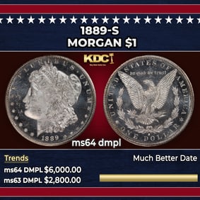 1889-s Morgan Dollar $1 ms64 dmpl SEGS