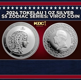 2024 Tokelau 1 oz Silver $5 Zodiac Series: Virgo Coin Round