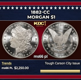 1882-cc Morgan Dollar $1 ms66 pl SEGS