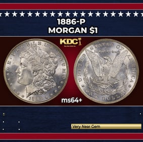 1886-p Morgan Dollar $1 Grades ms64+