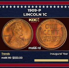 1909-p Lincoln Cent 1c Grades ms66 rd