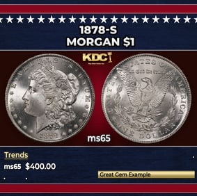 1878-s Morgan Dollar $1 Grades ms65