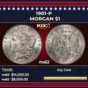 1901-p Morgan Dollar $1 ms62 USCG