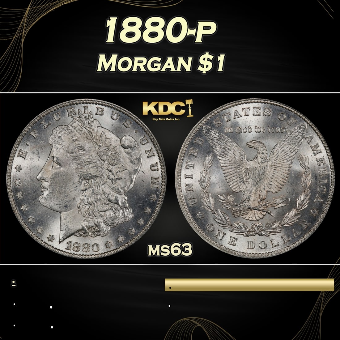 1880-p Morgan Dollar $1 Grades ms63 (1 of 3)