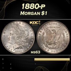 1880-p Morgan Dollar $1 Grades ms63