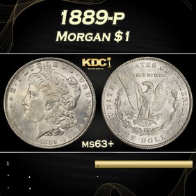 1889-p Morgan Dollar $1 Grades ms63+