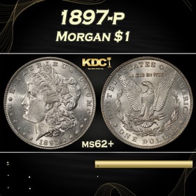1897-p Morgan Dollar $1 Grades ms62+