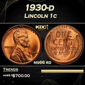 1930-d Lincoln Cent 1c Grades ms66 rd