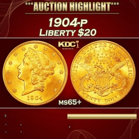 1904-p Gold Liberty Double Eagle $20 ms65+ SEGS