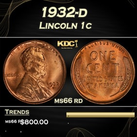 1932-d Lincoln Cent 1c Grades ms66 rd