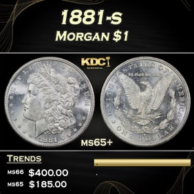 1881-s Morgan Dollar $1 Grades ms65+