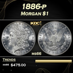 1886-p Morgan Dollar $1 Grades ms66
