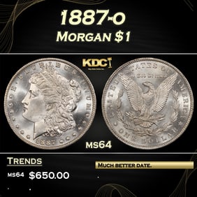 1887-o Morgan Dollar $1 Grades ms64