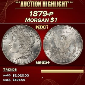 1879-p Morgan Dollar $1 ms65+ SEGS