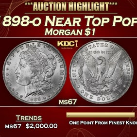 1898-o Morgan Dollar Near Top Pop! $1 ms67 SEGS