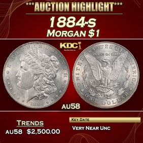 1884-s Morgan Dollar $1 au58 SEGS