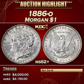1886-o Morgan Dollar $1 ms62+ USCG