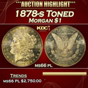 1878-s Morgan Dollar Toned $1 ms66 pl SEGS