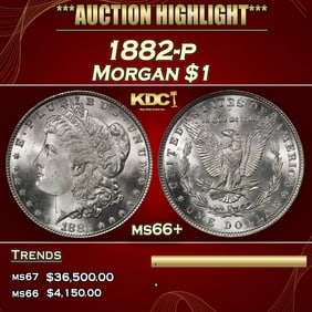 1882-p Morgan Dollar $1 ms66+ SEGS