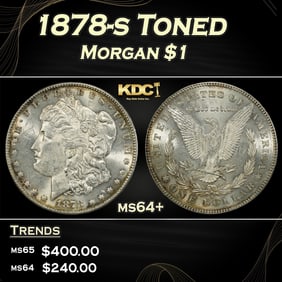 1878-s Morgan Dollar Toned $1 Grades ms64+