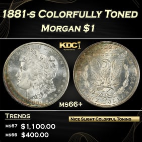 1881-s Morgan Dollar Colorfully Toned $1 ms66+ SEGS
