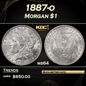 1887-o Morgan Dollar $1 Grades ms64