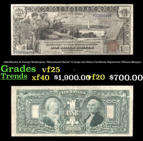 1896 Tillman/Morgan $1 large size Silver Certificate Grades vf+