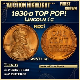 1930-d Lincoln Cent TOP POP! 1c ms67+ rd SEGS