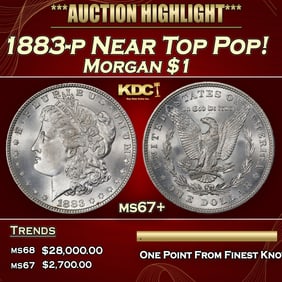 1883-p Morgan Dollar Near Top Pop! $1 ms67+ SEGS