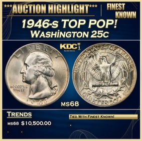 1946-s Washington Quarter TOP POP! 25c ms68 SEGS