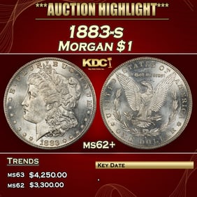 1883-s Morgan Dollar $1 ms62+ USCG
