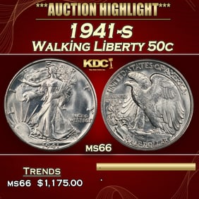 1941-s Walking Liberty Half Dollar 50c ms66 SEGS