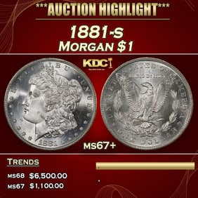1881-s Morgan Dollar $1 ms67+ SEGS