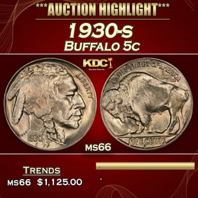 1930-s Buffalo Nickel 5c ms66 SEGS