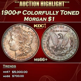 1900-p Morgan Dollar Colorfully Toned $1 ms66+ SEGS