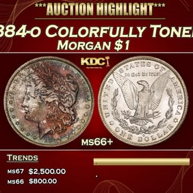 1884-o Morgan Dollar Colorfully Toned $1 ms66+ SEGS