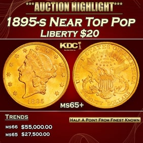 1895-s Gold Liberty Double Eagle Near Top Pop $20 ms65+ SEGS