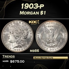 1903-p Morgan Dollar $1 Grades ms66