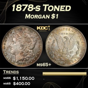 1878-s Morgan Dollar Toned $1 ms65+ SEGS
