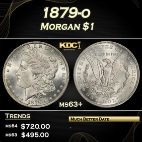 1879-o Morgan Dollar $1 Grades ms63+