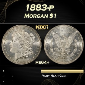 1883-p Morgan Dollar $1 Grades ms64+