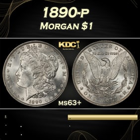 1890-p Morgan Dollar $1 Grades ms63+