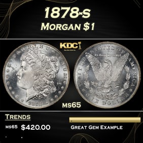1878-s Morgan Dollar $1 Grades ms65