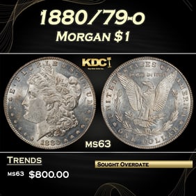 1880/79-o Morgan Dollar $1 Grades ms63