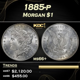 1885-p Morgan Dollar $1 ms66+ SEGS