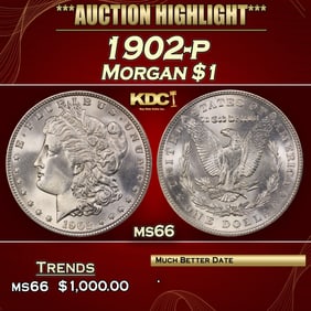 1902-p Morgan Dollar $1 ms66 SEGS