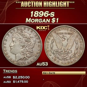 1896-s Morgan Dollar $1 au53 SEGS