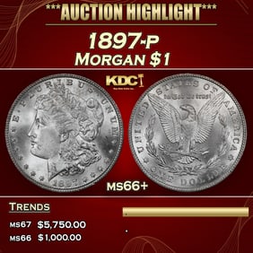 1897-p Morgan Dollar $1 ms66+ SEGS