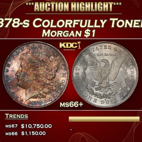 1878-s Morgan Dollar Colorfully Toned $1 ms66+ SEGS